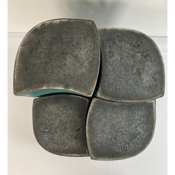 KEN JENSEN Full Set 4 Painted Covered Raku Jars, Beach Scenes, Signed - Picture 16 of 16